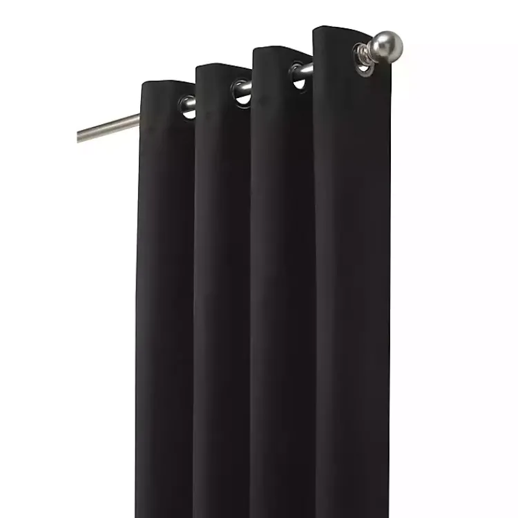 Kirklands Home Faux Suede out Curtain Panel, 95 in. Black Best