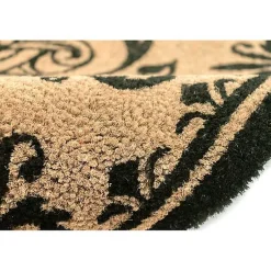 Kirklands Home Black Fleur De Lis Monogram H Doormat Clearance