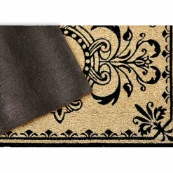 Kirklands Home Black Fleur De Lis Monogram P Doormat Discount