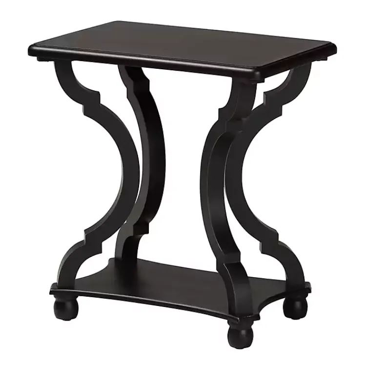 Kirklands Home Hourglass Wood Accent Table Black Hot