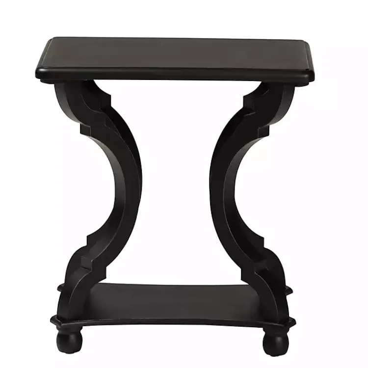 Kirklands Home Hourglass Wood Accent Table Black Hot