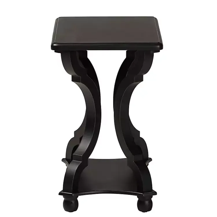 Kirklands Home Hourglass Wood Accent Table Black Hot