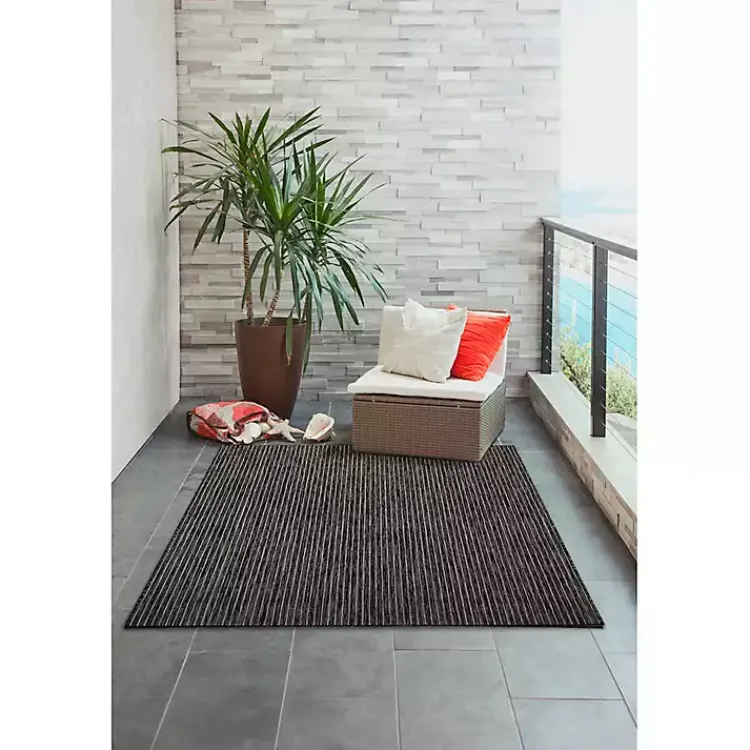 Kirklands Home Intertwine Indoor/Outdoor Area Rug, 7x9 Black Hot