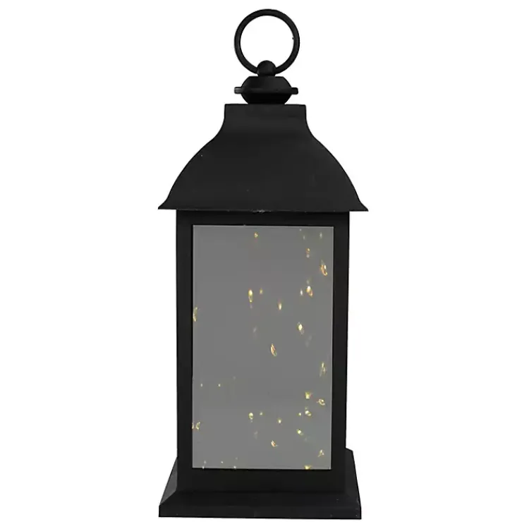 Lanterns>Kirklands Home LED Flickering Fairy Lights Lantern, 12 in. Black