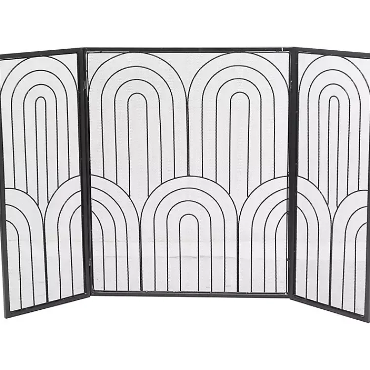 Fireplace Accessories>Kirklands Home Black Metal Arches Fireplace Screen