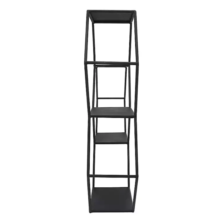 Kirklands Home Black Metal Hexagon Wall Shelf New