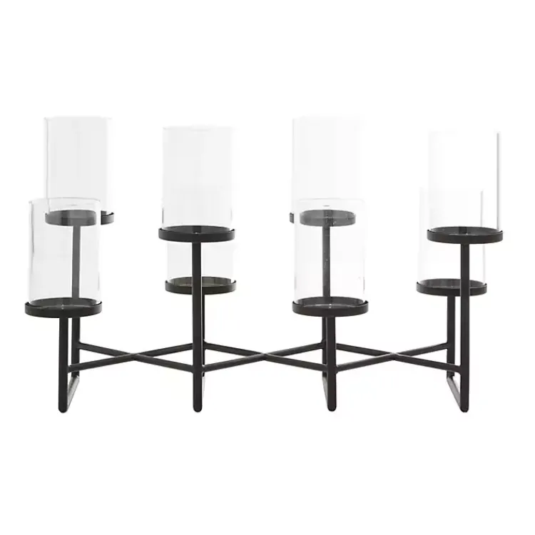 Candle Holders>Kirklands Home Metal Multi Level Candelabra Runner Black