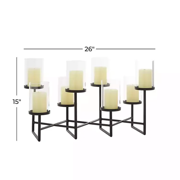 Candle Holders>Kirklands Home Metal Multi Level Candelabra Runner Black