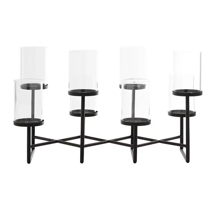 Candle Holders>Kirklands Home Metal Multi Level Candelabra Runner Black