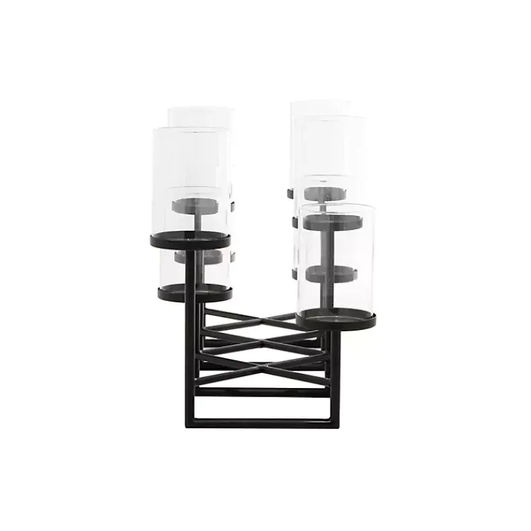 Candle Holders>Kirklands Home Metal Multi Level Candelabra Runner Black