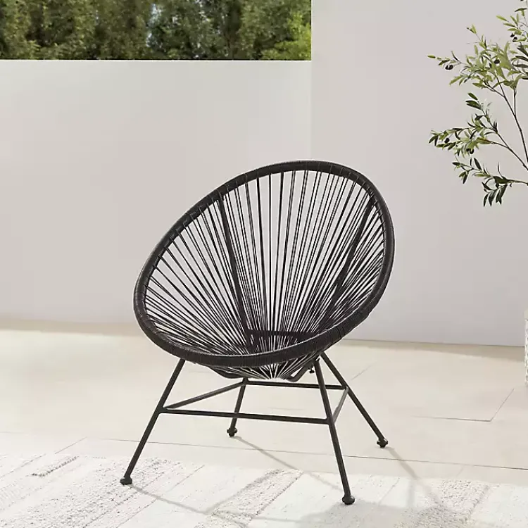Kirklands Home Metal Wicker Outdoor Chair Black Clearance