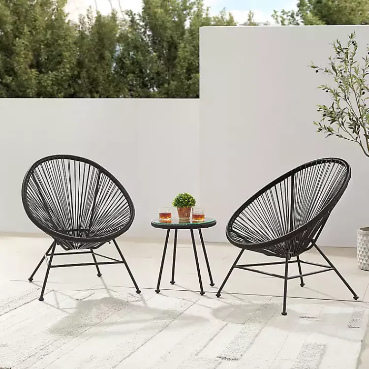 Kirklands Home Metal Wicker Outdoor Chair Black Clearance