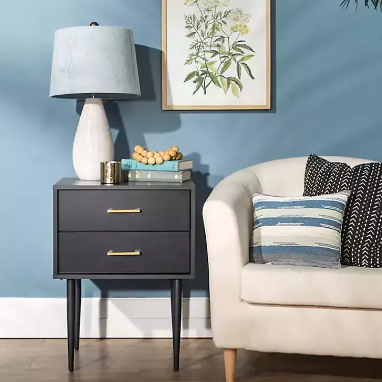 Kirklands Home Mid-Century Modern Accent Table Black