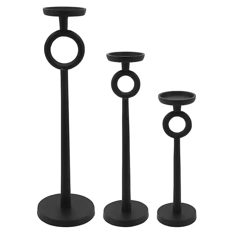 Candle Holders>Kirklands Home Open Circle Taper Candle Holder, 13 in. Black