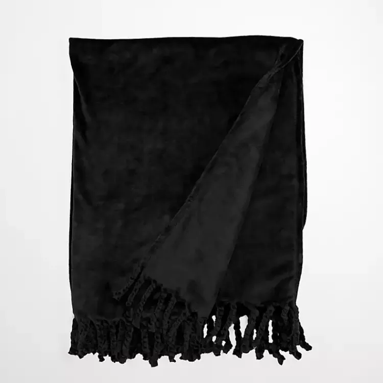 Blankets & Throws>Kirklands Home Perfectly Plush Throw Black