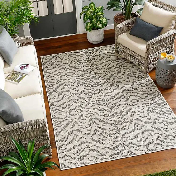 Kirklands Home Black Ravello Outdoor Rug, 6x9 Best