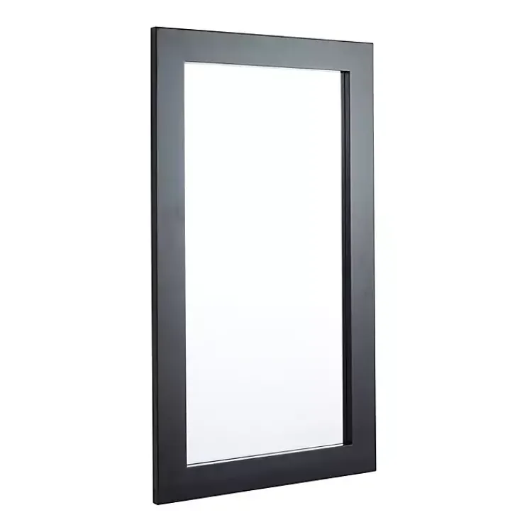 Kirklands Home Black Rectangular Wood Wall Mirror, 24x42 in. Online