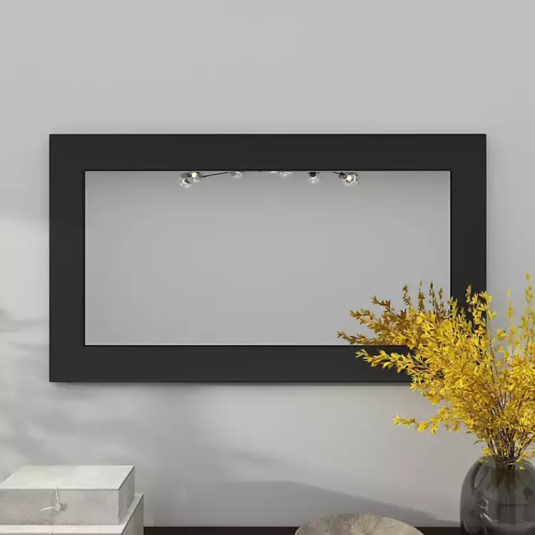 Kirklands Home Black Rectangular Wood Wall Mirror, 24x42 in. Online