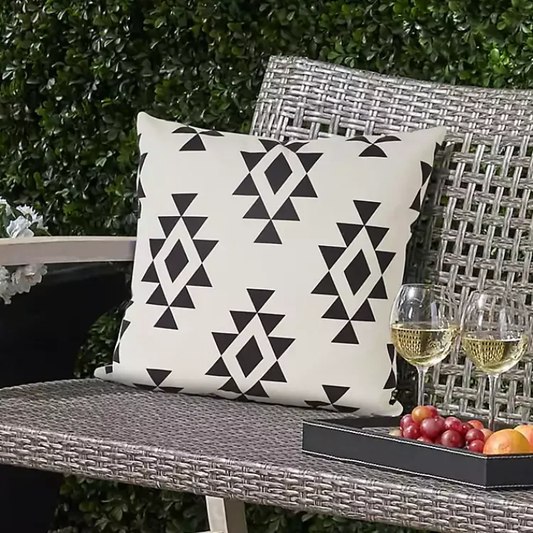 Kirklands Home Black Southwestern Geometric Outdoor Pillow Clearance
