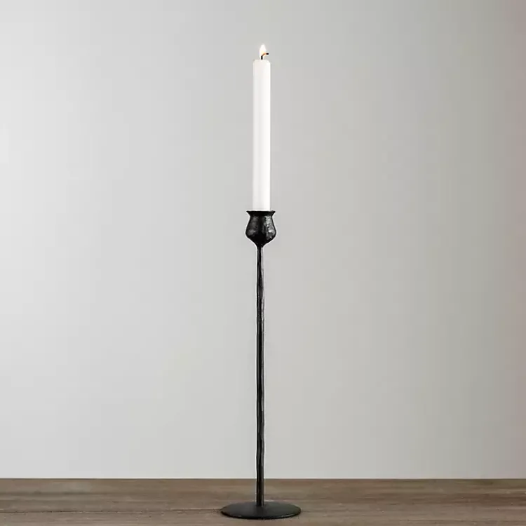 Candle Holders>Kirklands Home Textured Taper Candle Holder, 16 in. Black