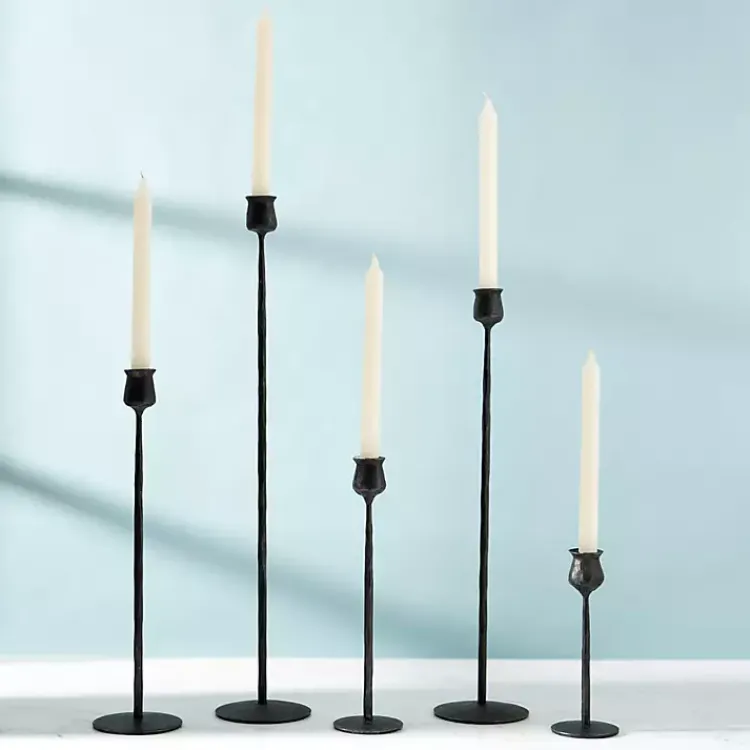 Candle Holders>Kirklands Home Textured Taper Candle Holder, 16 in. Black