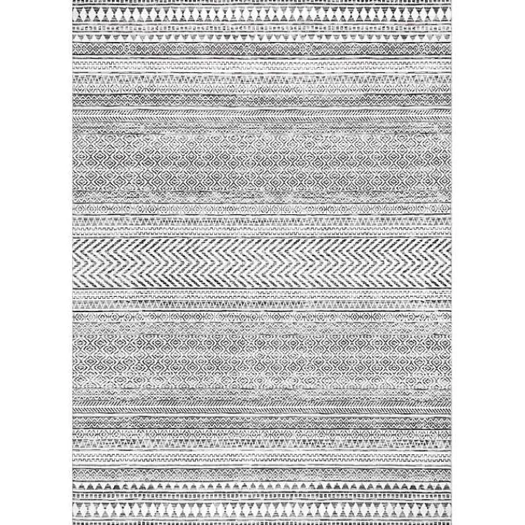 Kirklands Home Black Tribal Geometric Washable Area Rug, 6x9 Outlet