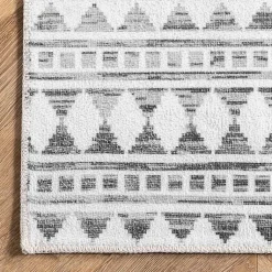 Kirklands Home Black Tribal Geometric Washable Area Rug, 8x10 Best