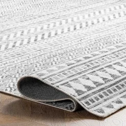 Kirklands Home Black Tribal Geometric Washable Area Rug, 5x8 Hot