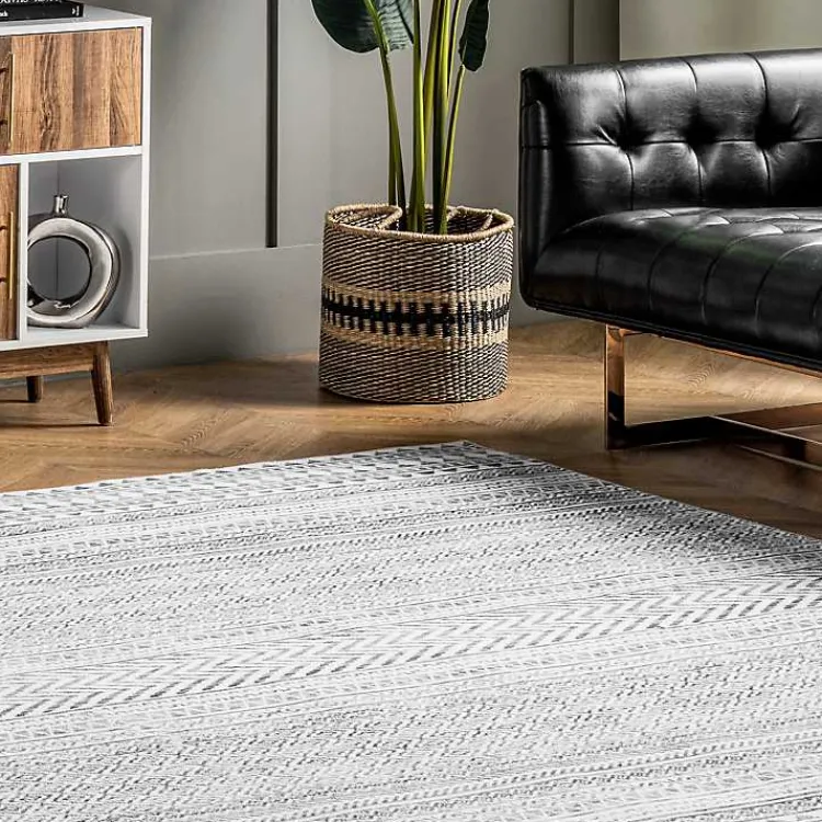 Kirklands Home Black Tribal Geometric Washable Area Rug, 5x8 Hot