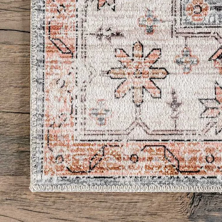 Kirklands Home Black Vintage Motif Washable Area Rug, 8x10 Outlet