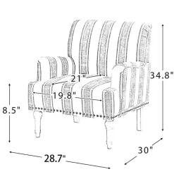 Kirklands Home Black White Stripe Upholstered Accent Chair