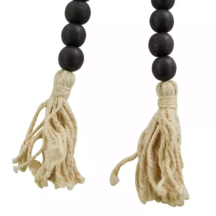 Decorative Accents>Kirklands Home Wood Beaded Tassel Garland Black
