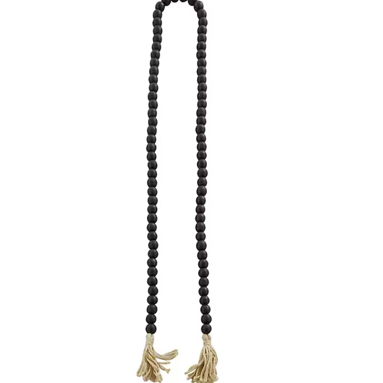 Decorative Accents>Kirklands Home Wood Beaded Tassel Garland Black