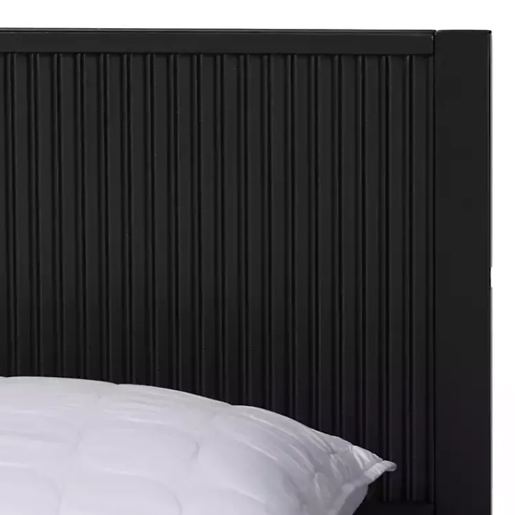 Kirklands Home Wood Fluted Headboard Primrose Queen Bed Black Best