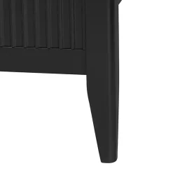 Kirklands Home Wood Fluted Headboard Primrose Queen Bed Black Best