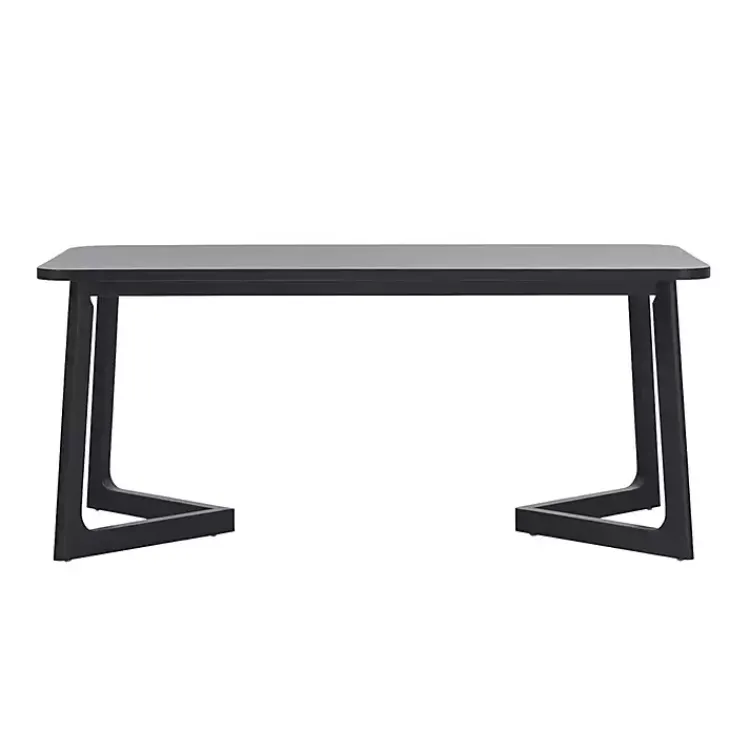 Kirklands Home Wood Geometric Legs Dining Table Black Outlet