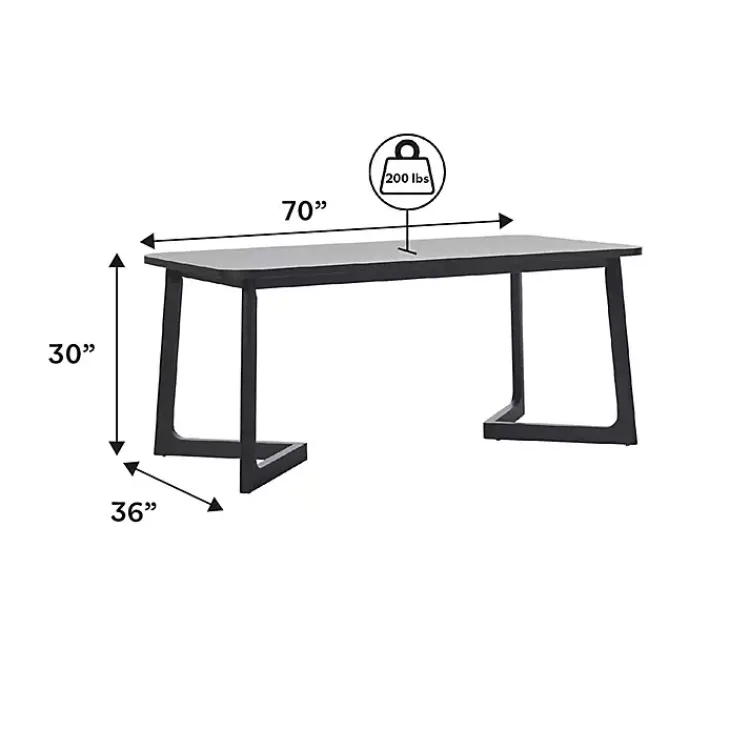 Kirklands Home Wood Geometric Legs Dining Table Black Outlet