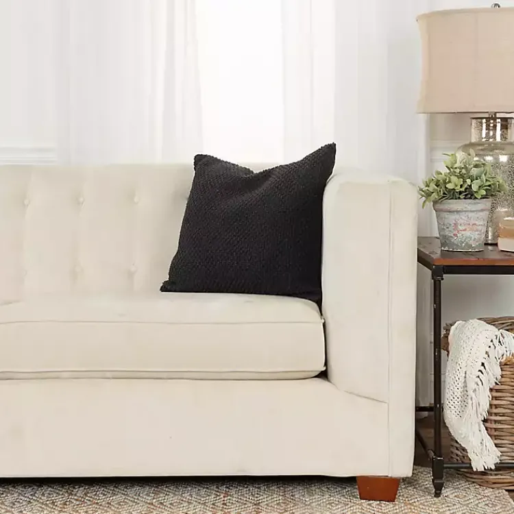 Pillows>Kirklands Home Woven Nubby Pillow Black