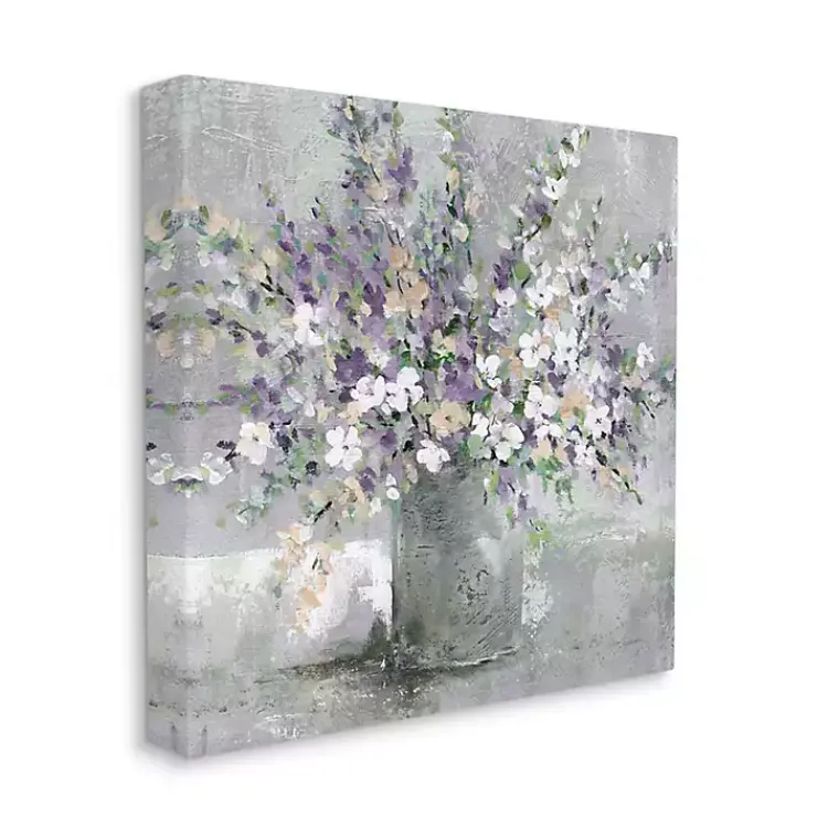 Kirklands Home Blossoming Aster Bouquet Canvas Print, 24x24 in. Gray Discount