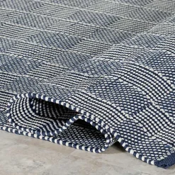 Kirklands Home Blue & Ivory Checkered Indoor/Outdoor Rug, 6x9 Sale