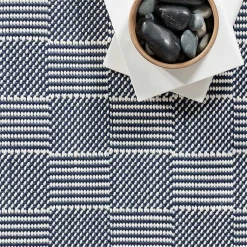 Kirklands Home Blue & Ivory Checkered Indoor/Outdoor Rug, 6x9 Sale