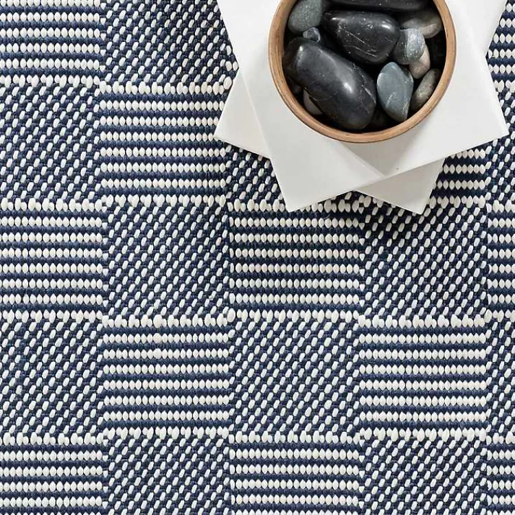 Kirklands Home Blue & Ivory Checkered Indoor/Outdoor Rug, 6x9 Sale