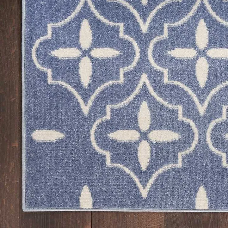Kirklands Home Blue & Ivory Quatrefoil Indoor/Outdoor Rug, 5x7 Best