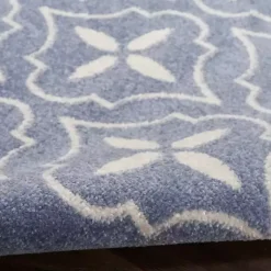 Kirklands Home Blue & Ivory Quatrefoil Indoor/Outdoor Rug, 8x10 Best