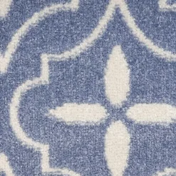 Kirklands Home Blue & Ivory Quatrefoil Indoor/Outdoor Rug, 8x10 Best