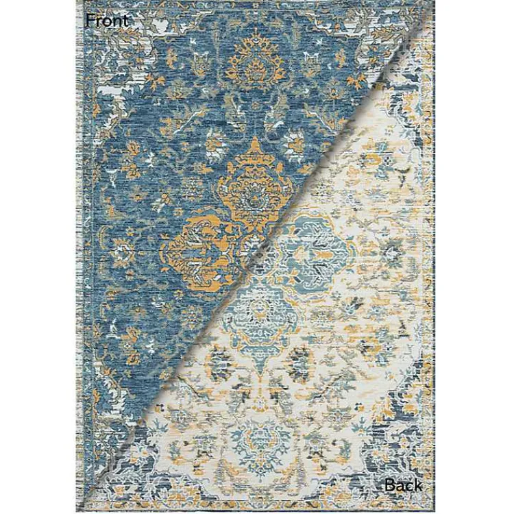 Kirklands Home Blue & Orange Medallion Reversible Area Rug, 8x10 Sale
