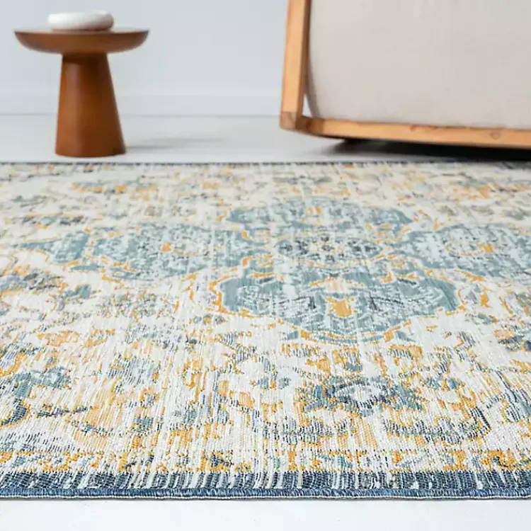 Kirklands Home Blue & Orange Medallion Reversible Area Rug, 8x10 Sale