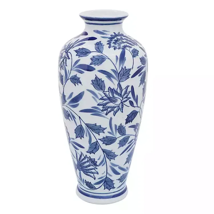 Vases>Kirklands Home Blue & White Chinoiserie Ceramic Vase, 13 in.