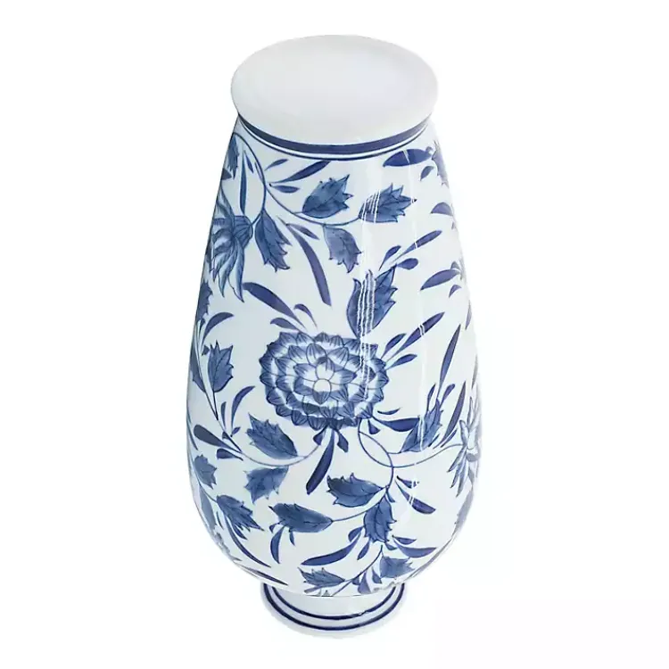 Vases>Kirklands Home Blue & White Chinoiserie Ceramic Vase, 13 in.