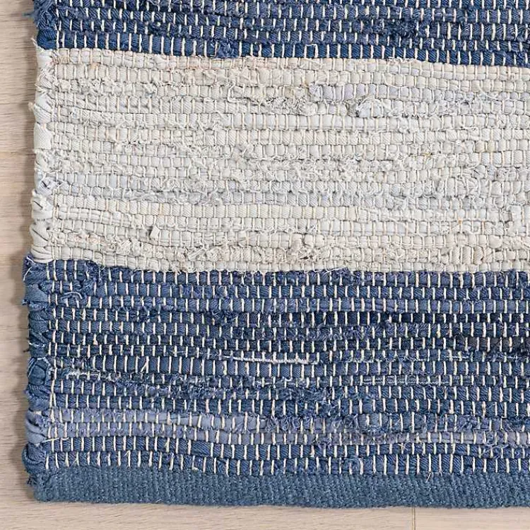 Kirklands Home Blue & White Striped Indoor/Outdoor Rug, 4x6